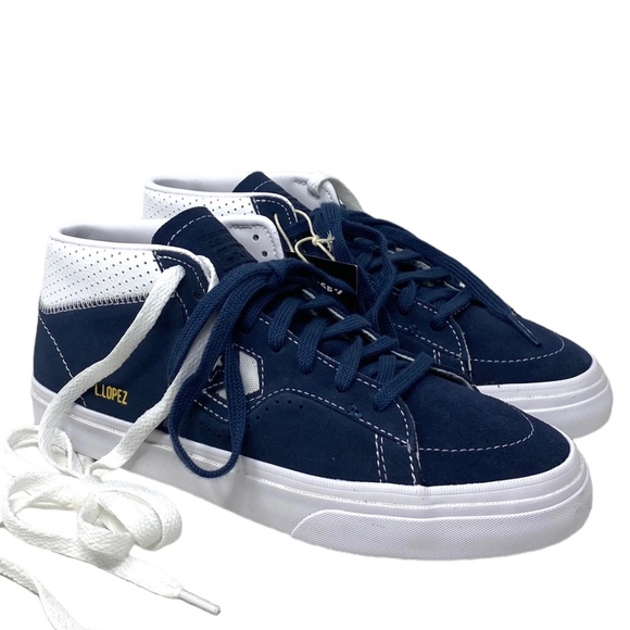Converse Cons Louie Lopez Pro Suede Sneakers Women's Mid Top White Navy A06235C - Picture 1 of 9